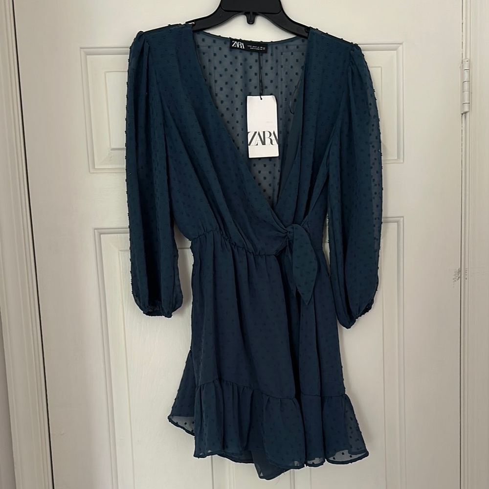 Zara Deep Blue Wrap Romper - Looks like Dress!